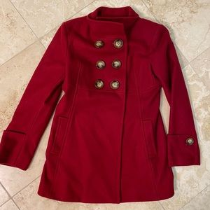 Red Michael Kors pea coat